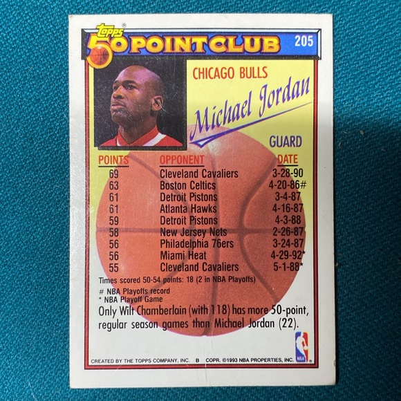 Topps #205 Michael Jordan - Picture 2 of 3